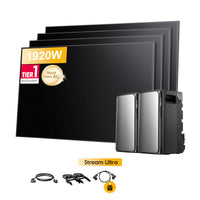 2x EcoFlow Stream Ultra, All-in-One Speicher für Balkonkraftwerke, mit 4 x 480Wp Sunpro BC Bifazial Full Black Solarmodul, by Powerness