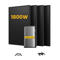 EcoFlow Stream Ultra, système de stockage tout-en-un pour centrales solaires de balcon, avec 4 modules solaires bifaciaux JA Solar de 500 W, par Powerness 