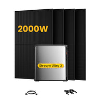 EcoFlow Stream Ultra X, All-in-One Opslag voor Balkon-Zonnepanelen, met 4 x 500 Bifaciale Zonnepanelen, by Powerness