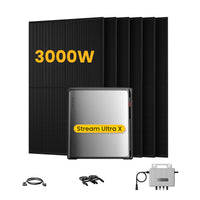 EcoFlow Stream Ultra X, Solaranlage mit Speicher, mit 6 x 500W Bifazialen Solarmodulen, by Powerness