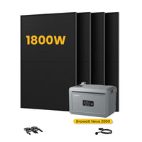 Growatt NEXA 2000 All-in-One Speicher für Balkonkraftwerke, mit 4 x 450W Bifaziale Solarmodule,by Powerness