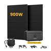 Stockage de batterie de 2048 Wh + 2 panneaux solaires bifaciaux de 450 W + onduleur de 800 W / Auto-collecte