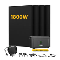 Growatt NOAH 2000 Batteriespeicher für Balkonkraftwerke, mit 4 x 450W Bifaziale Solarmodule,by Powerness